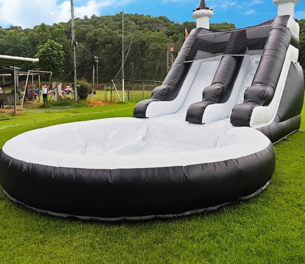 24FT Commercial Inflatable Water Slide Castle with Target Shooting & Blower