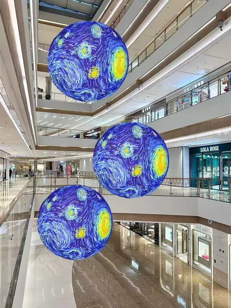 Inflatable Solar System Planets with LED Lighting