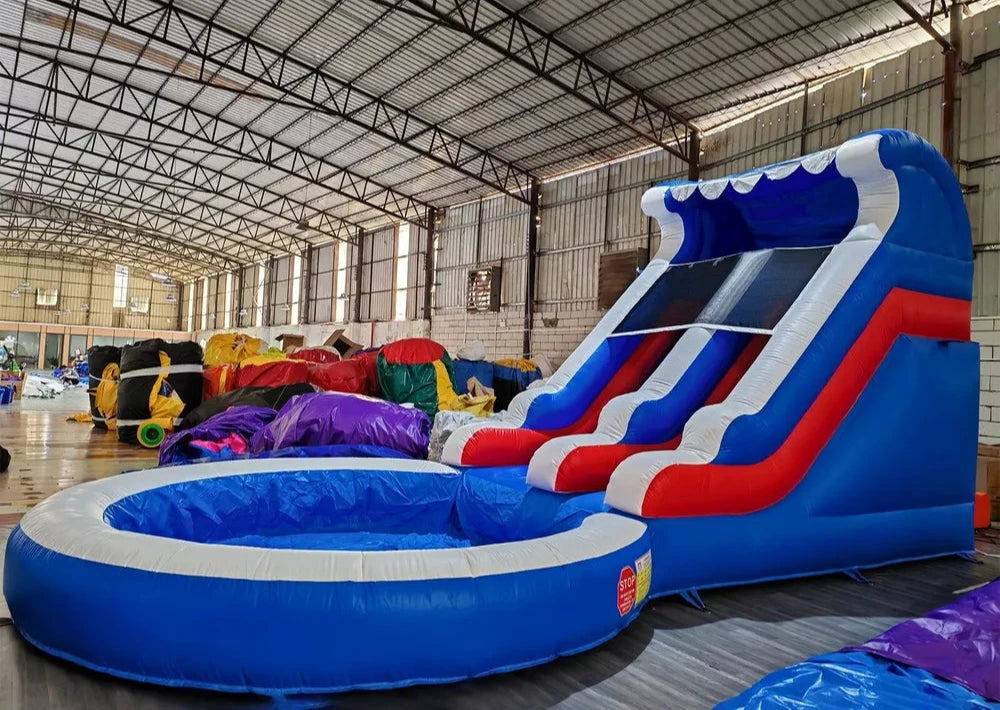 24x13ft Inflatable Water Slide with Pool and Blower