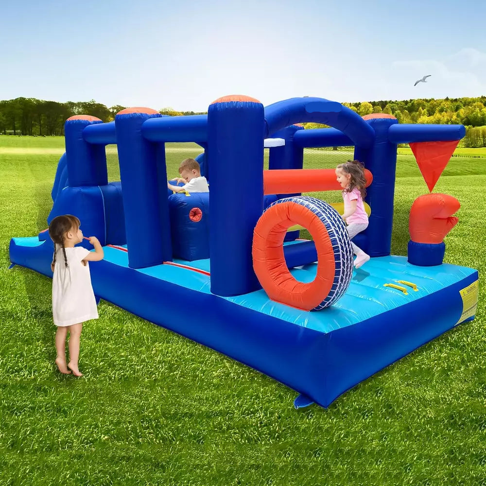 Inflatable Obstacle Course Bounce House with Slide