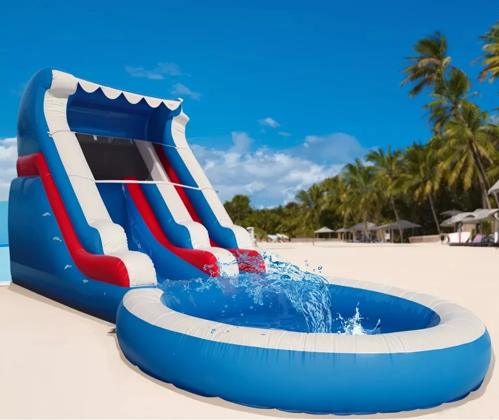 24x13ft Inflatable Water Slide with Pool and Blower