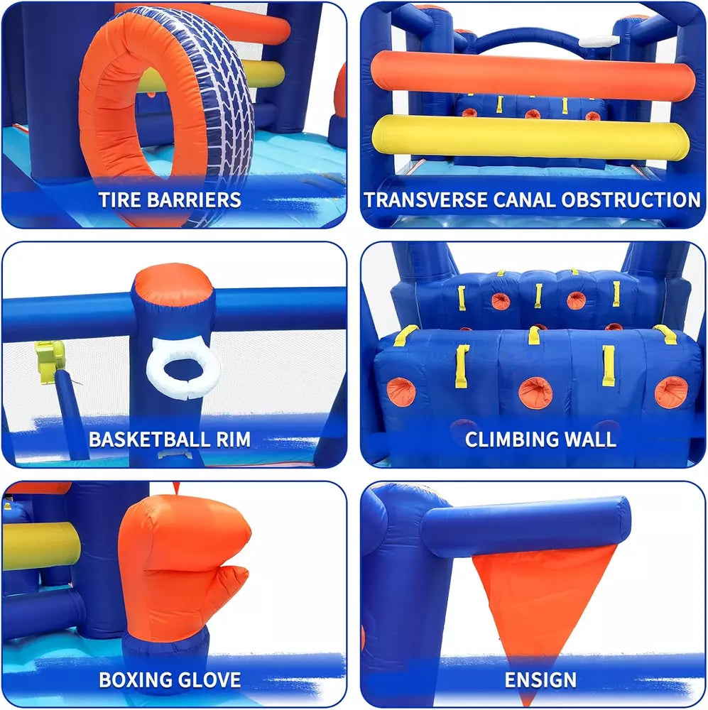 Inflatable Obstacle Course Bounce House with Slide