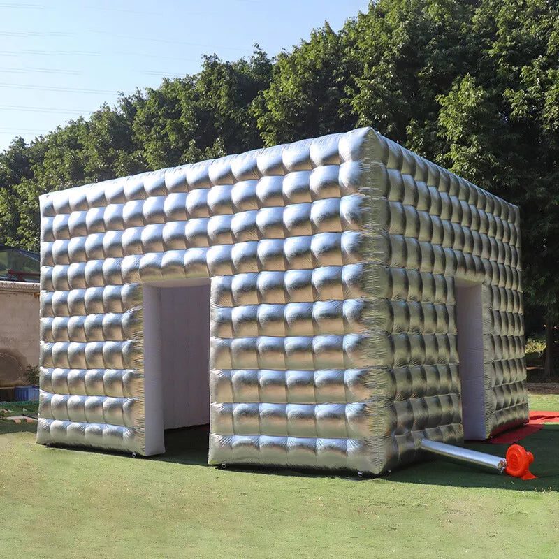 13x13FT Riesiges, silbernes, kommerzielles aufblasbares Würfelzelt für Party-Events