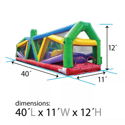 40L Retro Inflatable Obstacle Course Radical Run