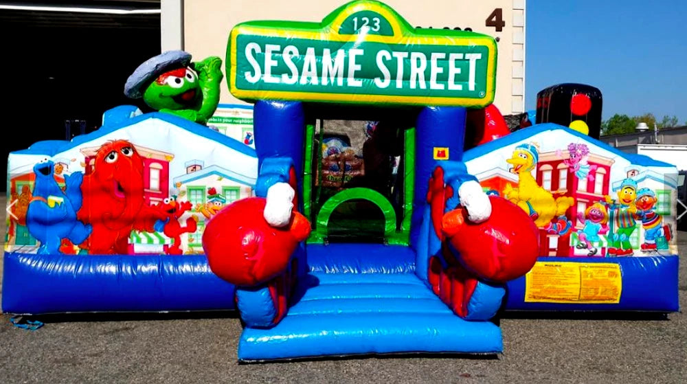 Sesame Street Inflatable Bounce House Bouncer with Blower
