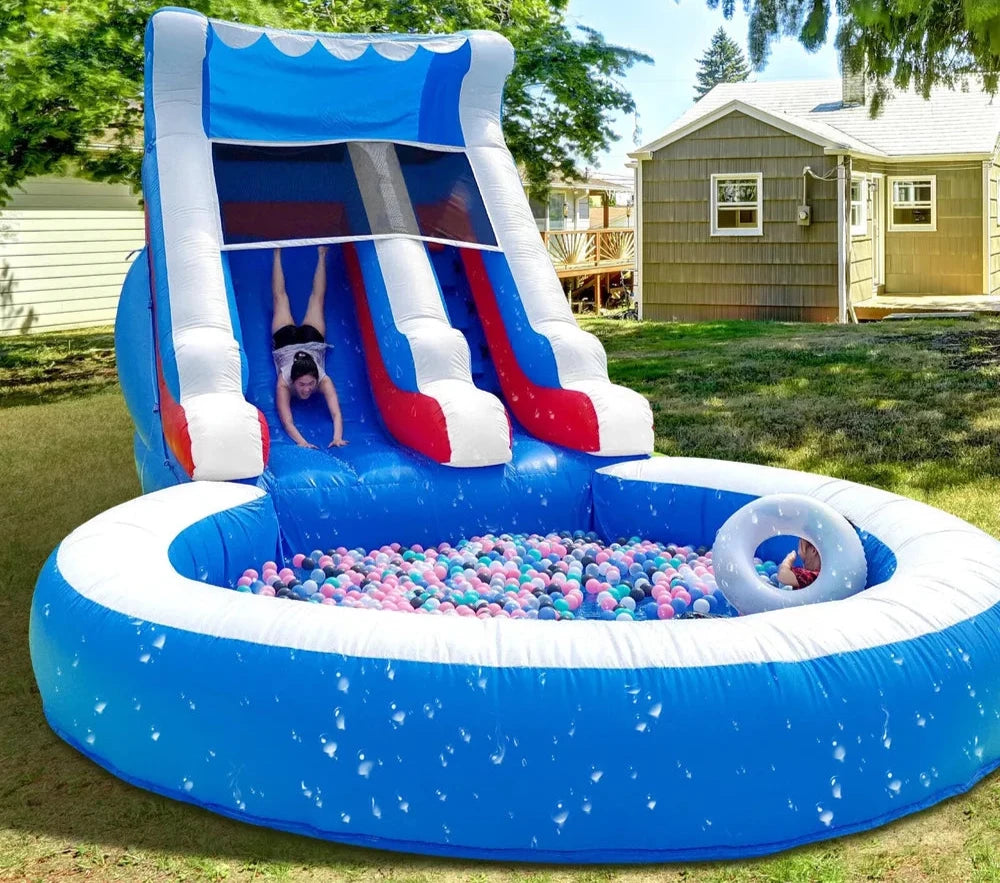 24x13ft Inflatable Water Slide with Pool and Blower