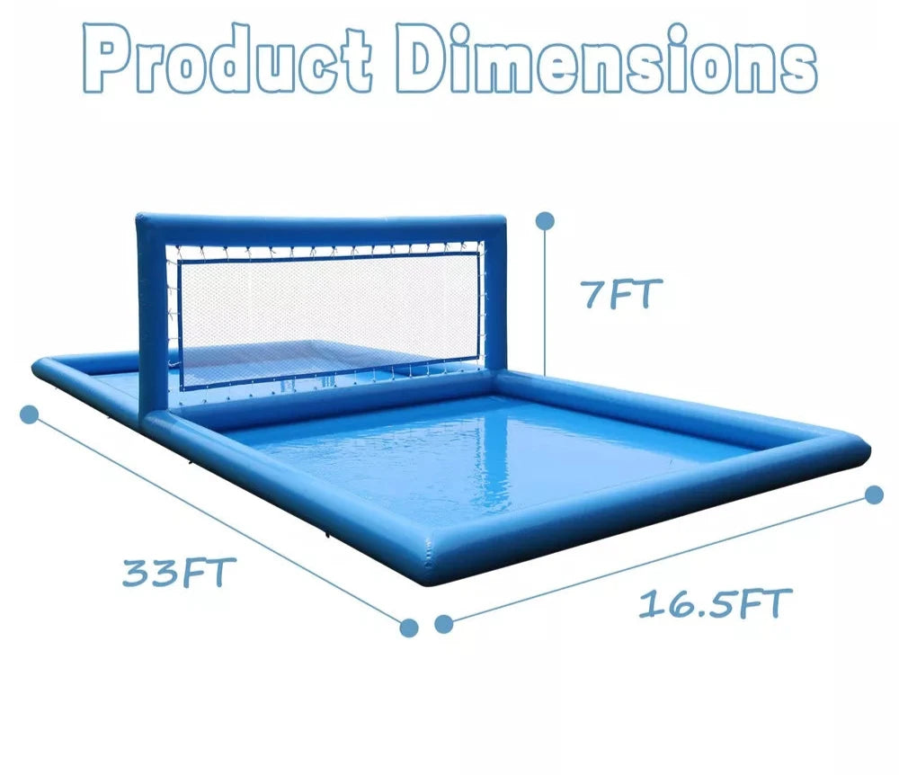 33FT Inflatable Volleyball Court for Outdoor Water Games