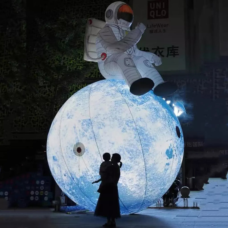 Décoration d'astronaute gonflable de 20 pieds avec lumières LED