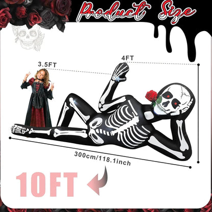 Halloween Inflatable Skeleton Decoration with LED Lights