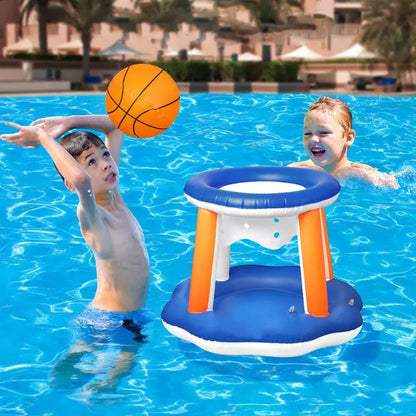 Inflatable Pool Float Sets Volleyball Net & Basketball Hoop Floating Pool Game