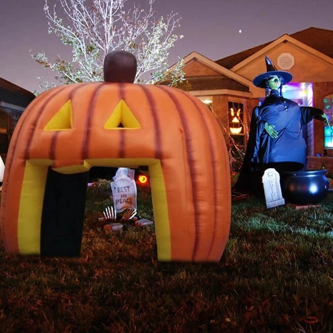 Inflatable Pumpkin Tunnel Halloween Decor Entrance