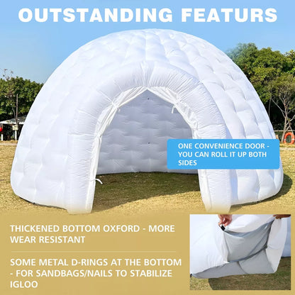 Inflatable Igloo Dome Tent with LED Light for Events