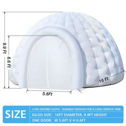 Inflatable Igloo Dome Tent with LED Light for Events