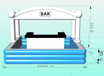 15x15ft Inflatable Pool Bar Blow Up Portable