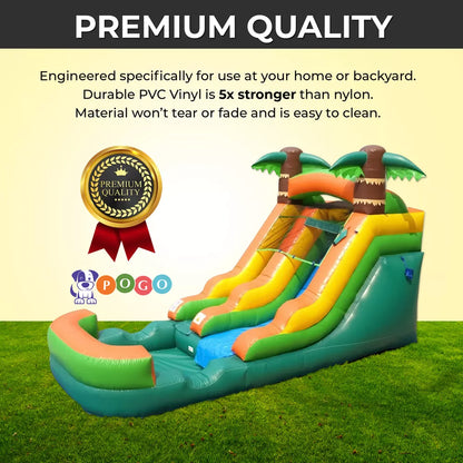 12FT Tropical Inflatable Water Slide Pool with Blower