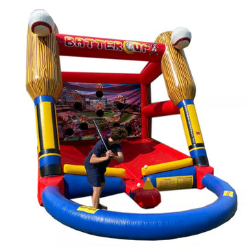Juego inflable de béisbol con jaula de bateo para diversión al aire libre de niños