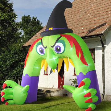 Aufblasbarer Halloween-Hexenbogen mit LED-Beleuchtung