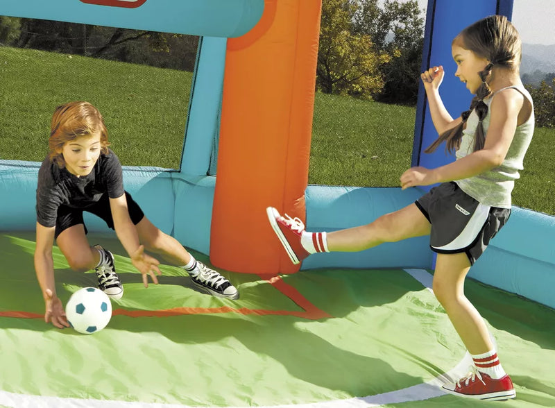 Huge Inflatable Soccer Basketball Bouncer 2-in-1 Backyard Playset
