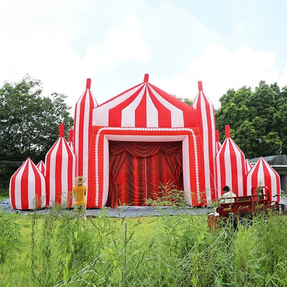 14x5.1x8mH Inflatable Circus Arch - White & Red