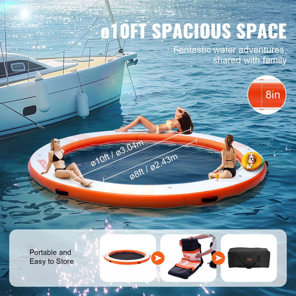 Inflatable Floating Dock 10FT Water Platform