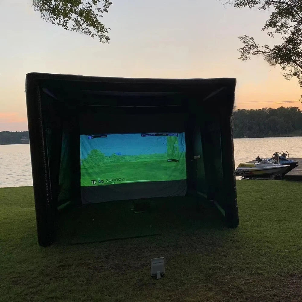 Inflatable Golf Simulator Enclosure for Indoor Outdoor Use