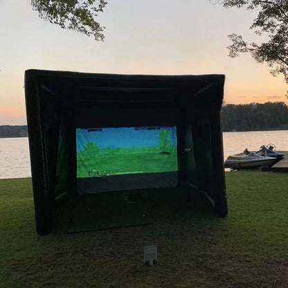 Inflatable Golf Simulator Enclosure for Indoor Outdoor Use