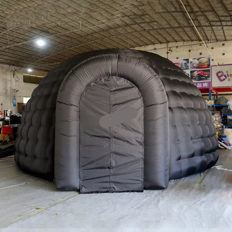 Inflatable Dome Tent for Events – Black Igloo with Air Blower