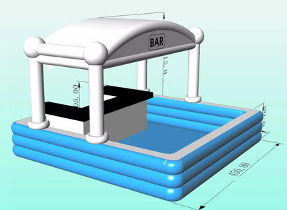 15x15ft Inflatable Pool Bar Blow Up Portable