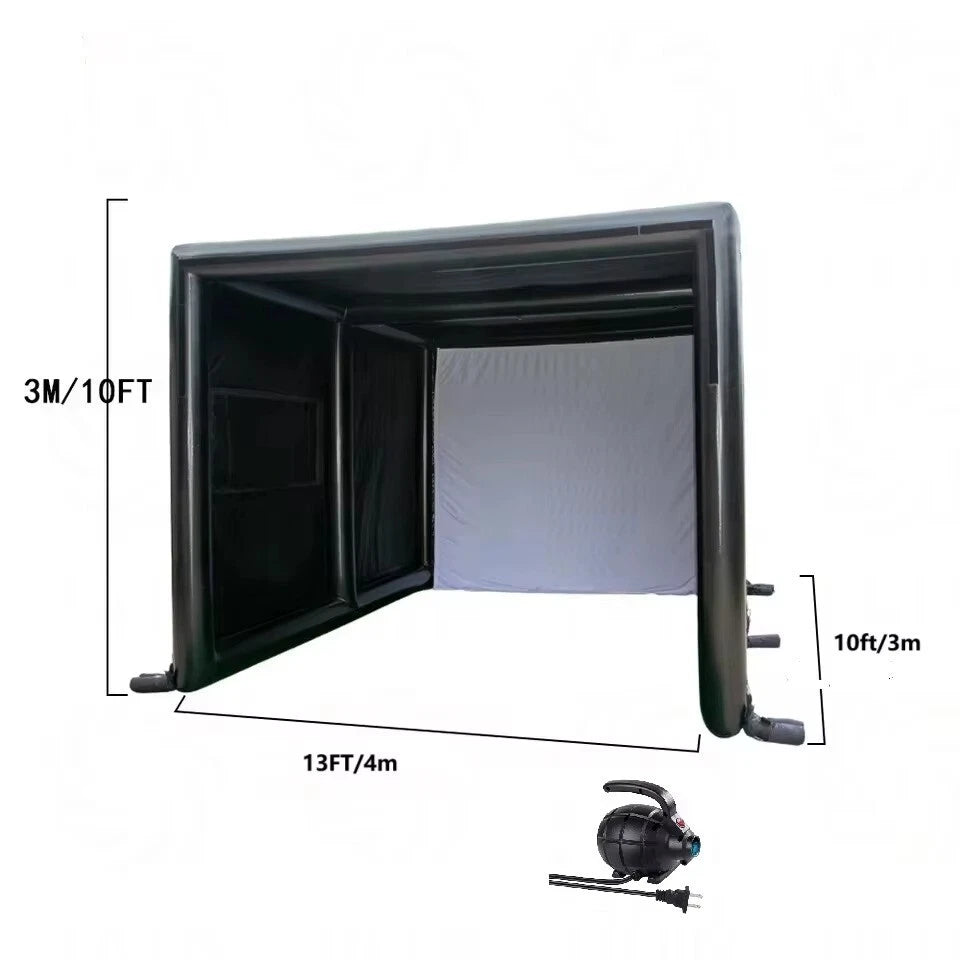 Inflatable Golf Simulator Enclosure for Indoor Outdoor Use