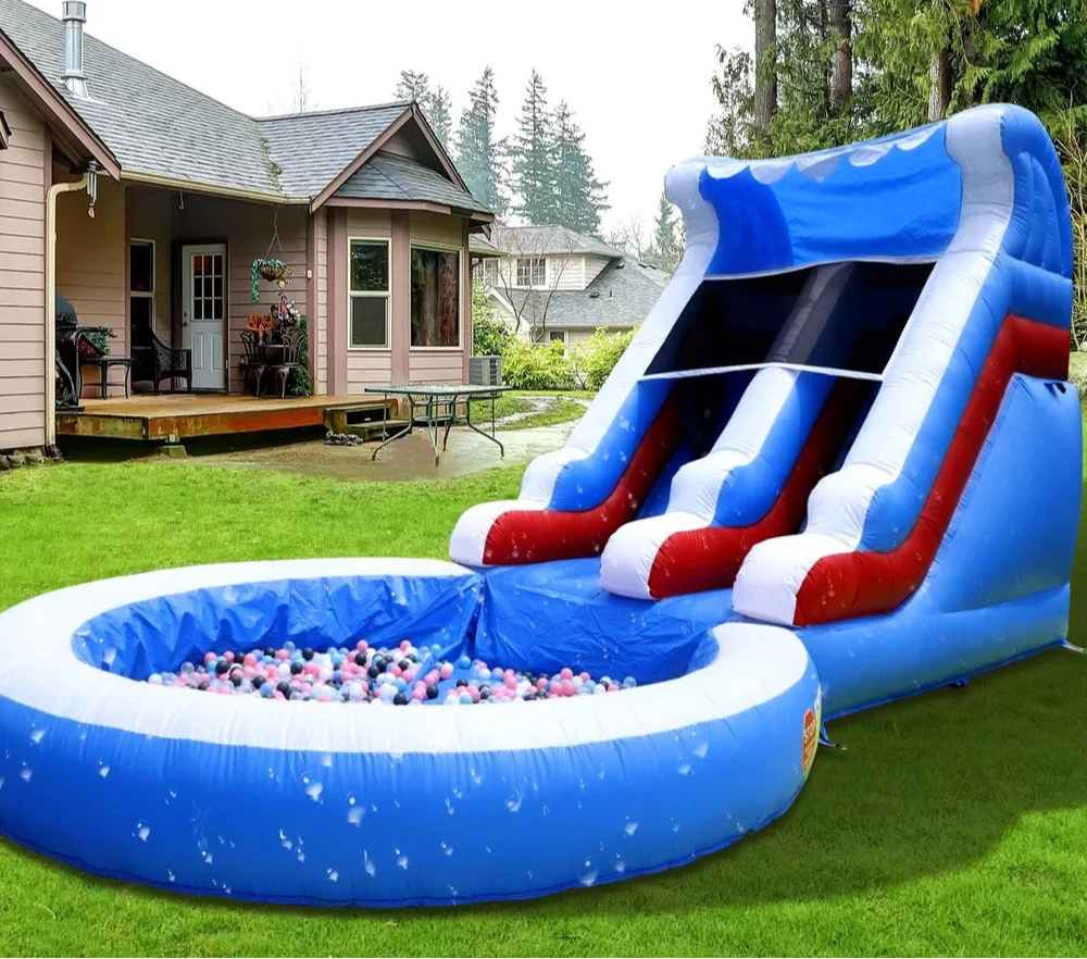 24x13ft Inflatable Water Slide with Pool and Blower