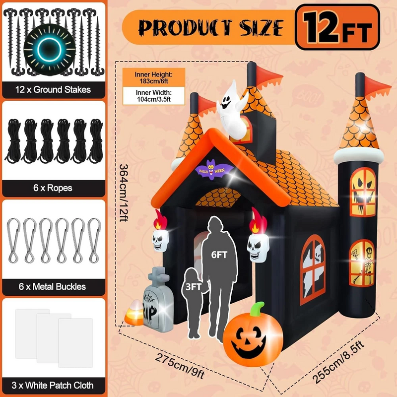 Inflatable Haunted Ghost Tunnel Yard Décor with LED