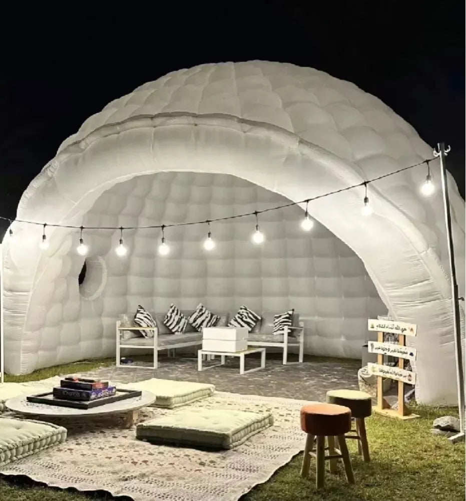 Inflatable Igloo Dome Tent with LED Lights and Air Blower