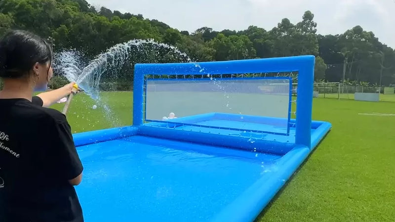 Terrain de volley-ball gonflable de 33 pieds pour jeux aquatiques en plein air