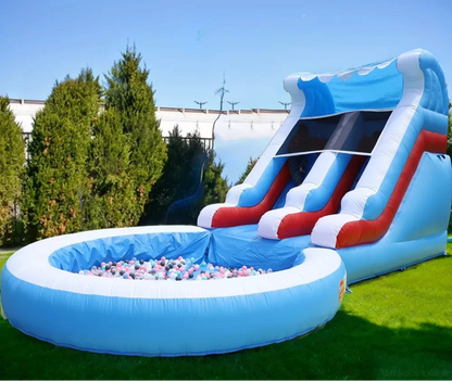 24x13ft Inflatable Water Slide with Pool and Blower