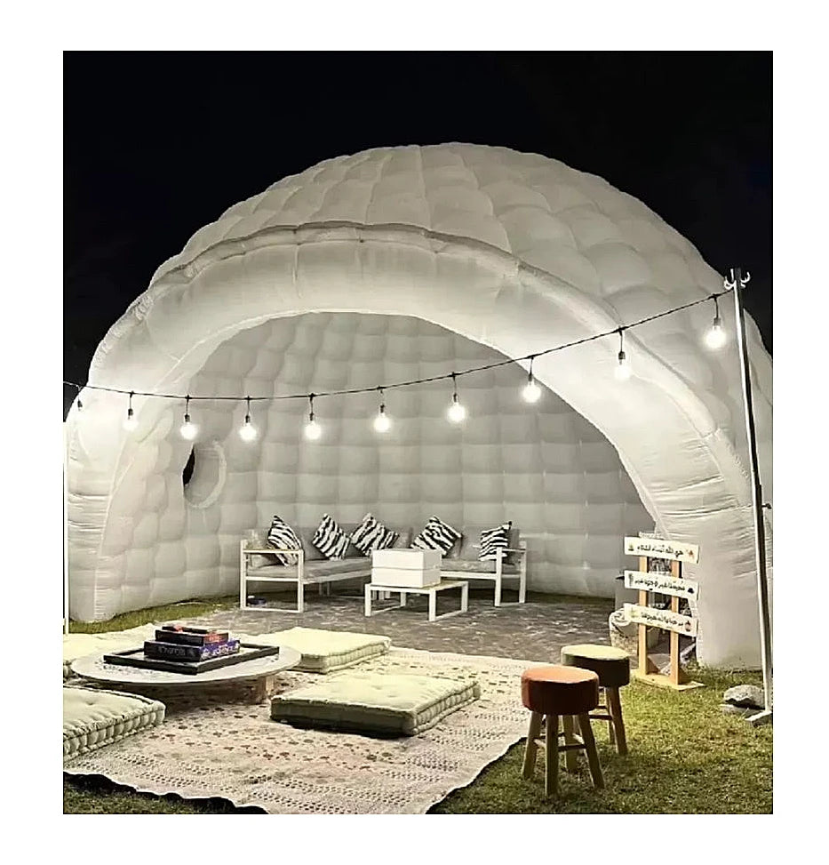 Inflatable Igloo Dome Tent with LED Lights and Air Blower