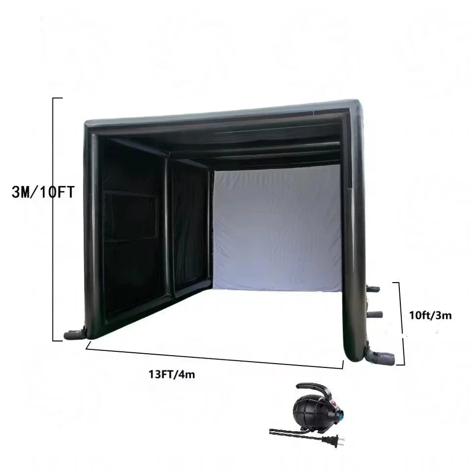 Inflatable Golf Simulator Enclosure for Indoor Outdoor Use
