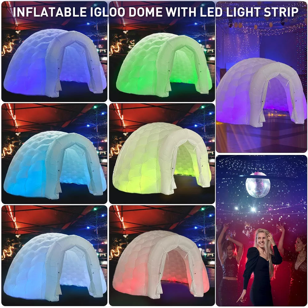 Inflatable Igloo Dome Tent with LED Light for Events