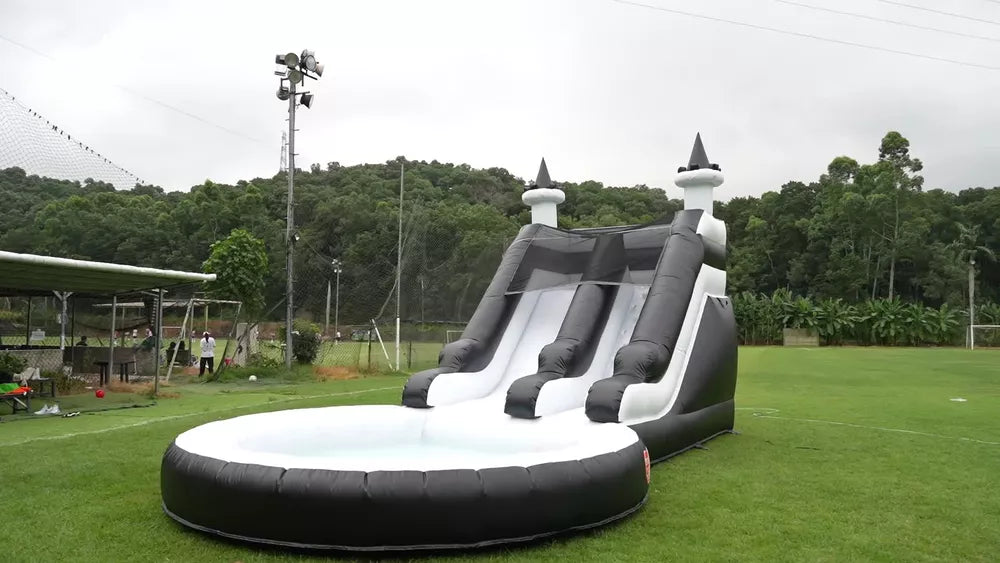 24FT Commercial Inflatable Water Slide Castle with Target Shooting & Blower