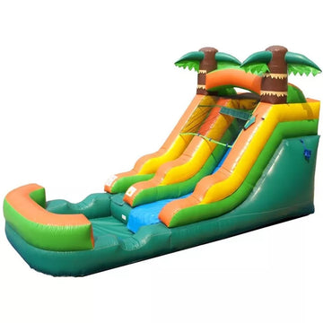 12FT aufblasbare tropische Wasserrutsche mit Pool und Gebläse