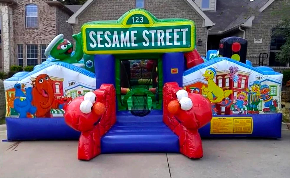 Sesame Street Inflatable Bounce House Bouncer with Blower