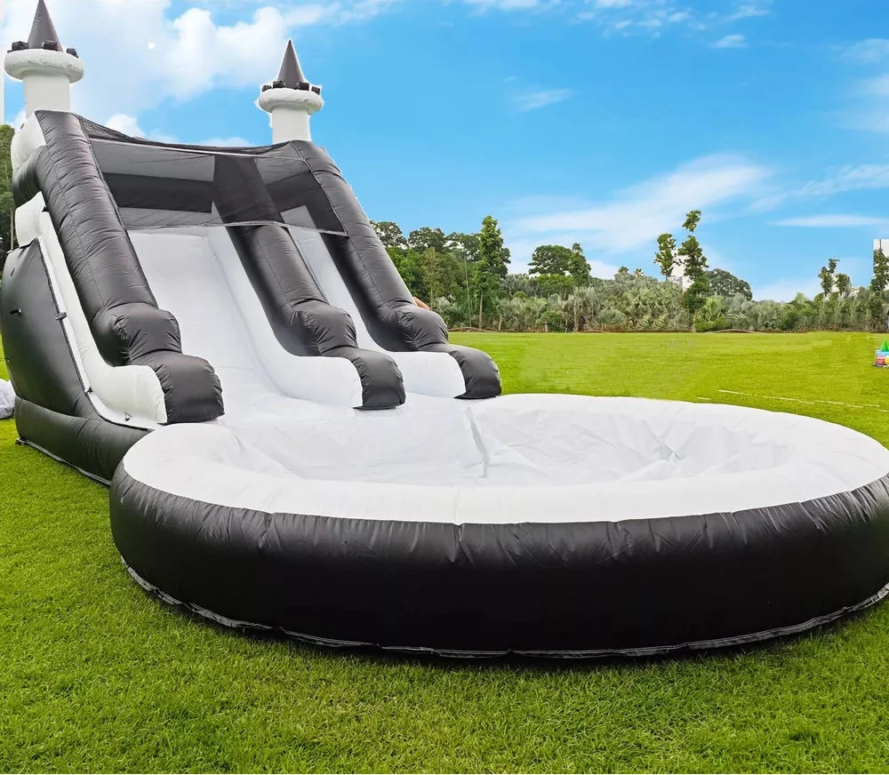 24FT Commercial Inflatable Water Slide Castle with Target Shooting & Blower