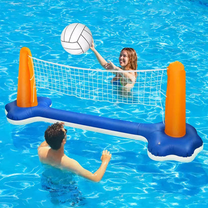 Inflatable Pool Float Sets Volleyball Net & Basketball Hoop Floating Pool Game