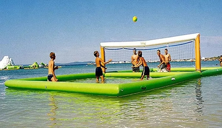 33x13ft Aufblasbares Volleyballfeld mit Netz für Wassersport