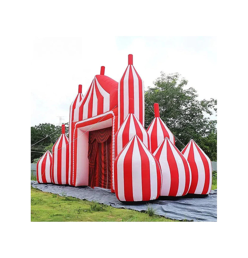 Arche de cirque gonflable 14 x 5,1 x 8 m - Blanc et rouge