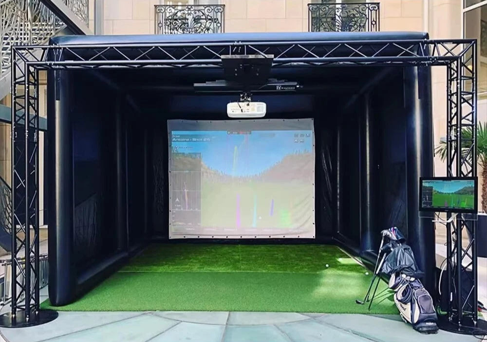 Inflatable Golf Simulator Enclosure for Indoor Outdoor Use