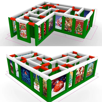 Inflatable Halloween & Christmas Maze Haunted House Easy Setup