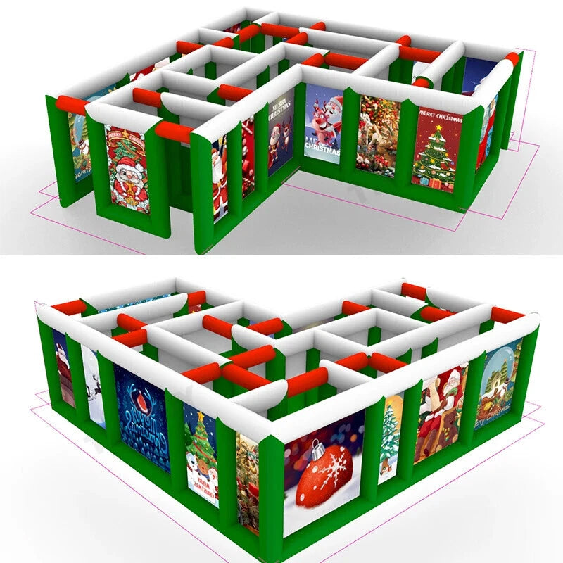 Inflatable Halloween & Christmas Maze Haunted House Easy Setup