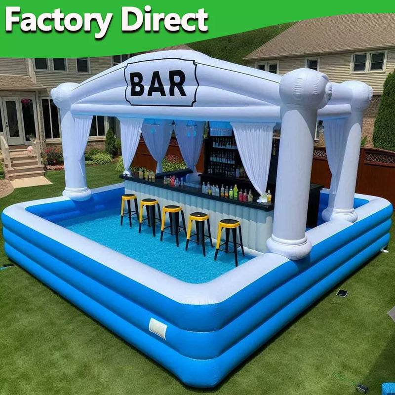 15x15ft Inflatable Pool Bar Blow Up Portable