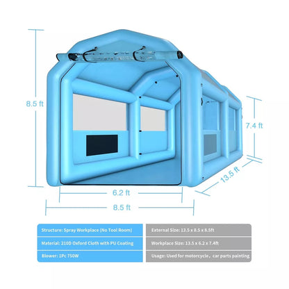 Inflatable Spray Booth 13.5 x 8.5 x 8.5ft Portable Paint Tent