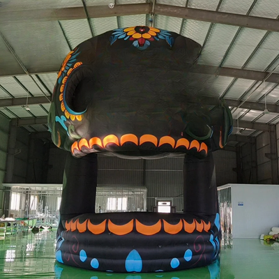 Skeleton DJ Bar Inflatable Booth Halloween Skull Oxford Tent